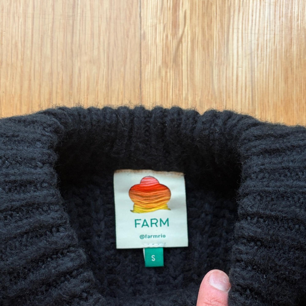 FARM Rio Black Textured Knit Sweater - Picture 2 of 3